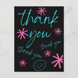 THANK YOU CARD SMILEY FACE POSTKARTE
