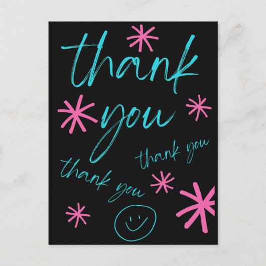 THANK YOU CARD SMILEY FACE POSTKARTE (Vorderseite)
