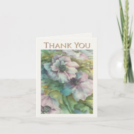 Thank You Card | Soft Botanical Floral Art Print Dankeskarte