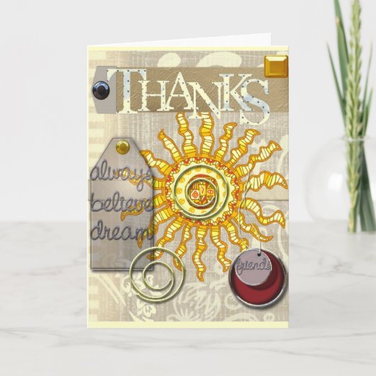 thank you card, sun theme dankeskarte (Vorderseite)