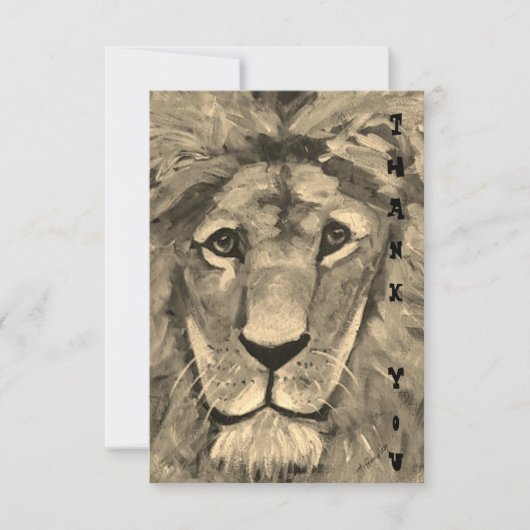 Thank You card with blank inside Lion Dankeskarte (Vorderseite)
