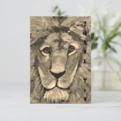 Thank You card with blank inside Lion Dankeskarte (Stehend Vorderseite)