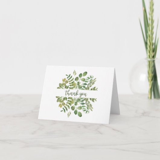 Thank You Card with Greenery Karte (Vorderseite)