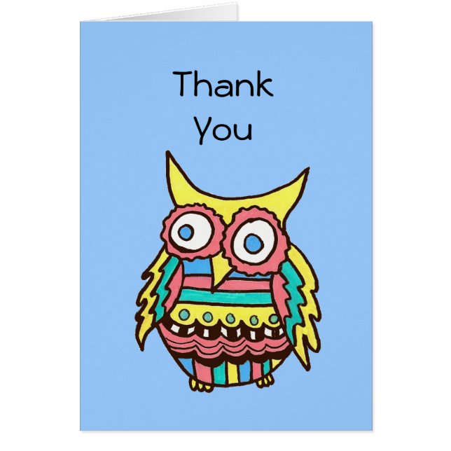 Thank you card with owl (Vorne)
