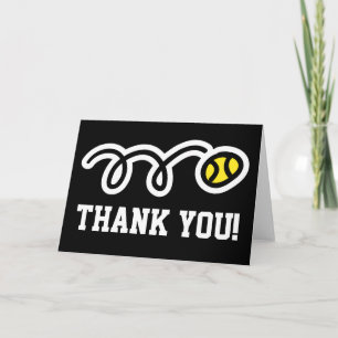 Thank You card with tennis ball design Dankeskarte