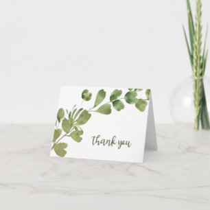 Thank You Card with Watercolor Geranium Leaves Karte