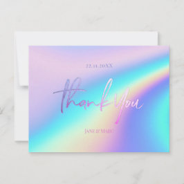 Thank You Cards Faux Foil Holographic Postcard Postkarte