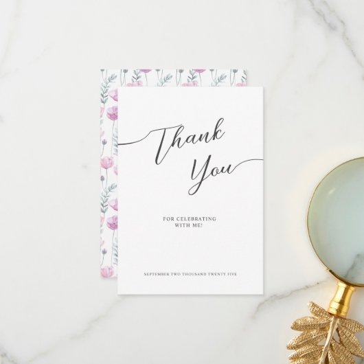 Thank You Cards for Bridal shower in a modern. Dankeskarte (Vorderseite/Rückseite Beispiel)