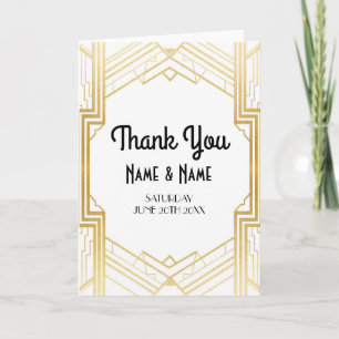 Thank You Cards Gatsby Art Deco Wedding Folded Dankeskarte
