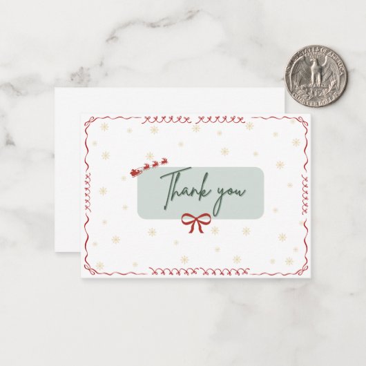 Thank you Christmas Card Mitteilungskarte (Vorderseite/Rückseite Beispiel)