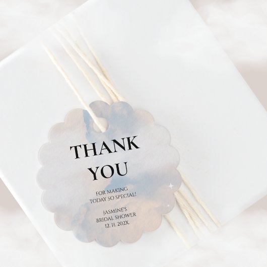 Thank you Cloud 9 Pastel Gradient Bridal Shower Fa Geschenkanhänger