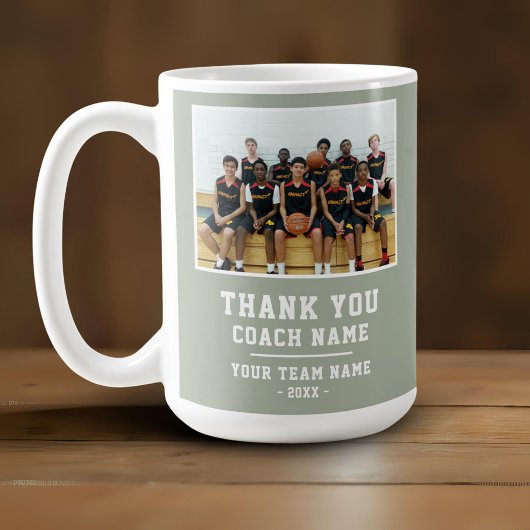 Thank you Coach Team Name Photo Kaffeetasse