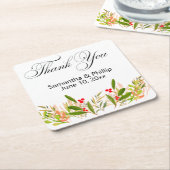 Thank you coaster wedding favors rechteckiger pappuntersetzer (angewinkelt)