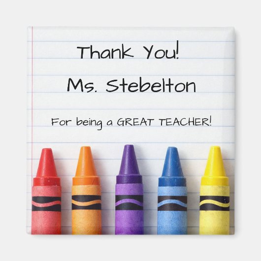 Thank You Crayons Teacher Appreciation Magnet (Vorne)