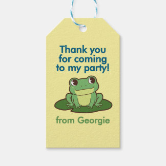 Thank You Cute Green Frog birthday Party Favor Tag Geschenkanhänger