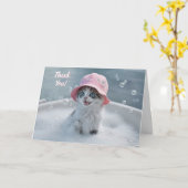 Thank You Cute Happy Kitten in Bubble Bath Karte (Gelbe Blume)