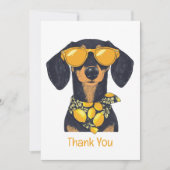 Thank You Dachshund Dog Sunglasses Lemons Dankeskarte (Vorderseite)
