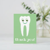 thank you dentist smiling tooth postcard postkarte (Stehend Vorderseite)