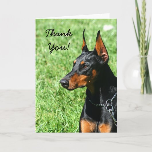 Thank You Doberman Pinscher greeting card Dankeskarte (Vorderseite)