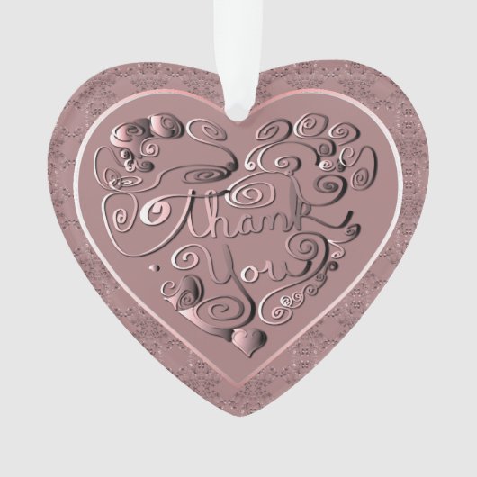 "Thank You" Dusty Rose Acrylic Ornament (Vorderseite)