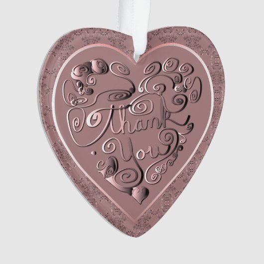 "Thank You" Dusty Rose Acrylic Ornament (Vorderseite)