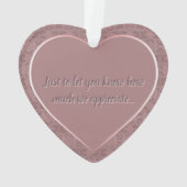 "Thank You" Dusty Rose Acrylic Ornament (Rückseite)