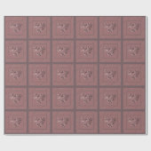 "Thank You" Dusty Rose Heart Wrapping Paper Geschenkpapier (Flach)