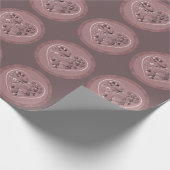 "Thank You" Dusty Rose Heart Wrapping Paper Geschenkpapier (Ecke)