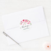 Thank you editable pink floral illustration runder aufkleber (Umschlag)