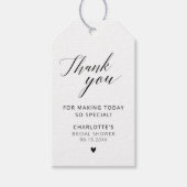 Thank You Elegant Calligraphy Bridal Shower Geschenkanhänger (Vorderseite)