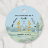 *Thank You Elegant Custom Golf Theme Wedding Geschenkanhänger (Rückseite)
