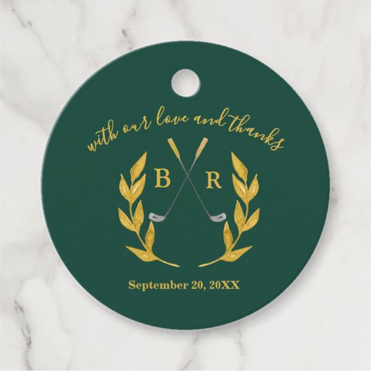 Thank You Elegant Custom Golf Theme Wedding Geschenkanhänger (Vorderseite)