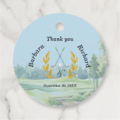 *Thank You Elegant Custom Golf Theme Wedding Geschenkanhänger (Rückseite)