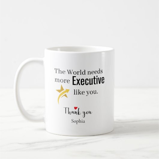 Thank You Executive — Custom Name Kaffeetasse (Links)