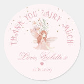 Thank you Fairy Much Fairy 1st Birthday Magical Runder Aufkleber (Vorderseite)