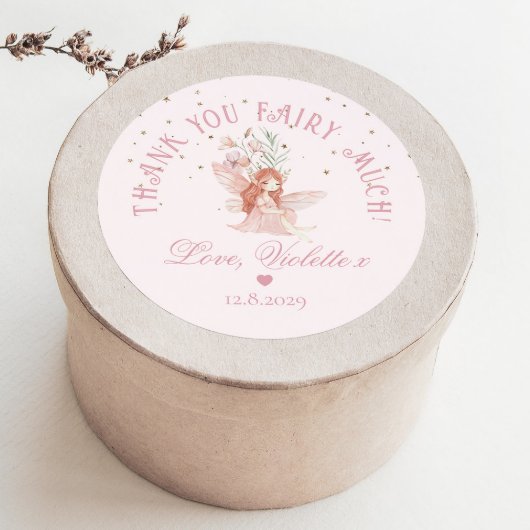 Thank you Fairy Much Fairy 1st Birthday Magical Runder Aufkleber