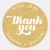 Thank You faux glitter Round Sticker (Vorderseite)