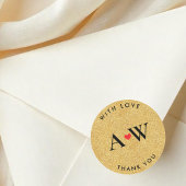 Thank You faux glitter Round Sticker