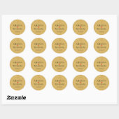 Thank You faux glitter Round Sticker (Blatt)