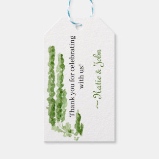 Thank you favor tag watercolor greenery classic  geschenkanhänger