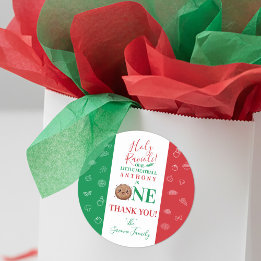 Thank You First Birthday Party Meatball Runder Aufkleber