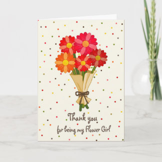 Thank You Flower Girl Bouquet of Flowers Dankeskarte