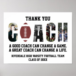 Thank You Football Coach Sports From The Team Cool Poster