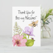 Thank You for Bee-ing Awesome Card Dankeskarte (Stehend Vorderseite)