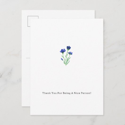 Thank You For Being A Nice Person Card Postkarte (Vorne/Hinten)