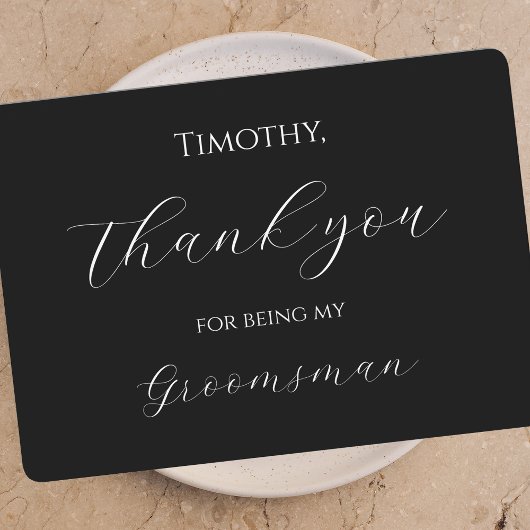 Thank You for Being My Groomsman Card Script Dankeskarte