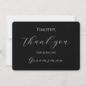 Thank You for Being My Groomsman Card Script Dankeskarte (Vorderseite)