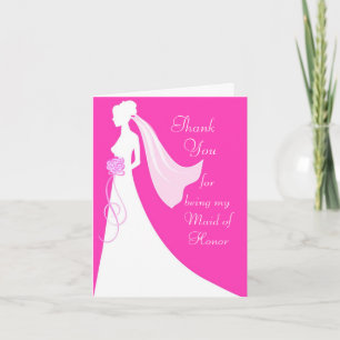 Thank you for being my Maid of Honor - Pink Dankeskarte