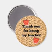 Thank You For Being My Teacher Apple Appreitation Magnet (Vorderseite/Rückseite)