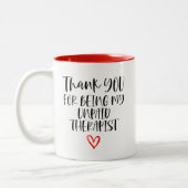 Thank You For Being My Unpaid Therapist  Best  Zweifarbige Tasse (Links)